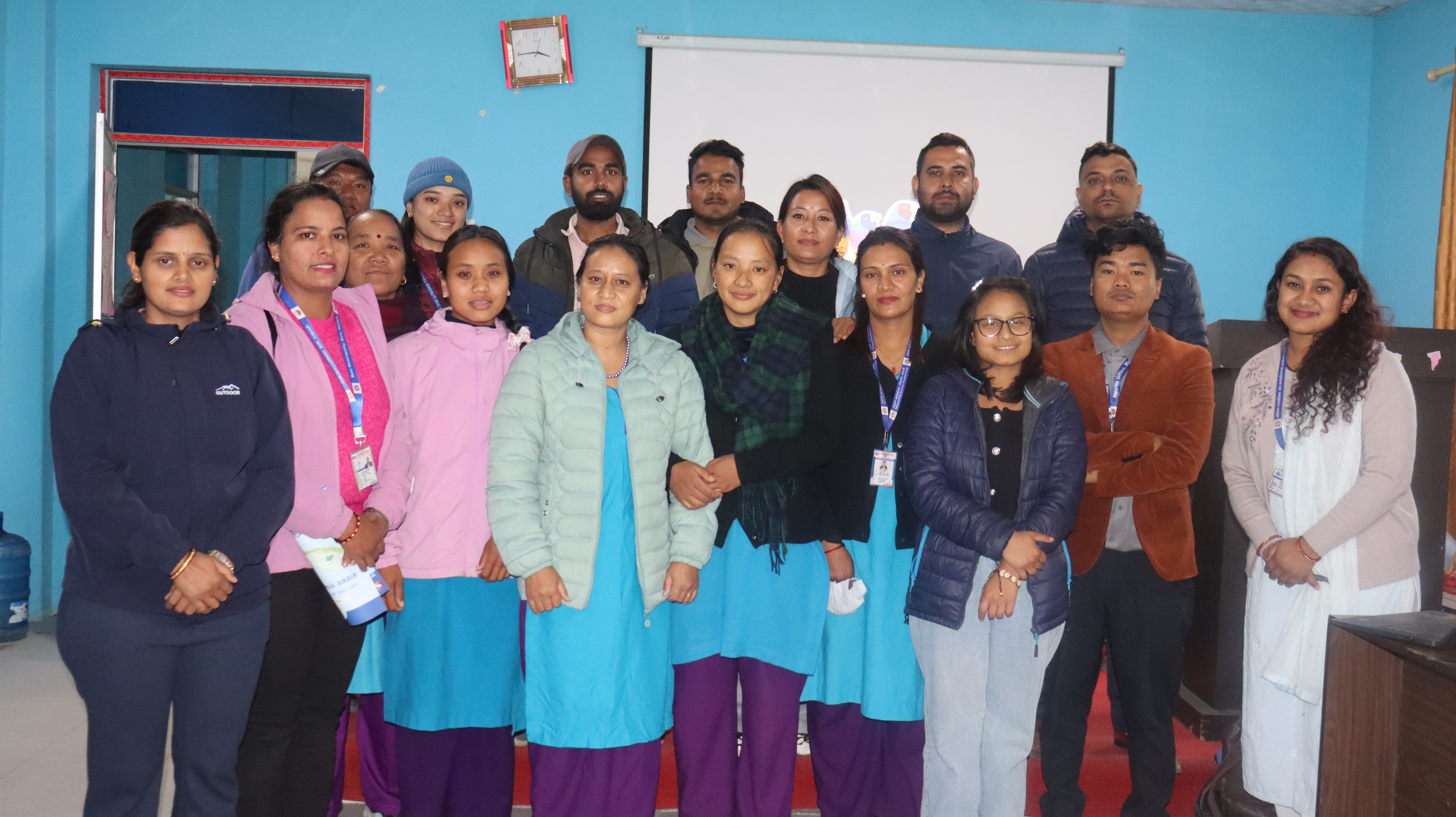 स्वास्थ्यकर्मीहरुको लागि खोप तथा सरसफाई प्रबर्द्धन सम्बन्धि २ दिने पुनर्ताजगी तालिम (तेश्रो ब्याच)